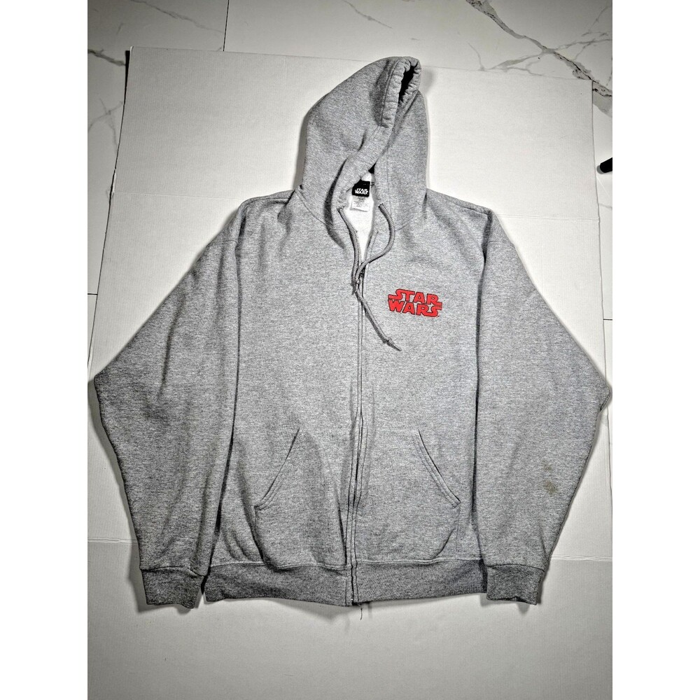 Star Wars Darth Vader Men's XL 46/48 Gray Full Zip Graphic Hoodie Fleece Jacket